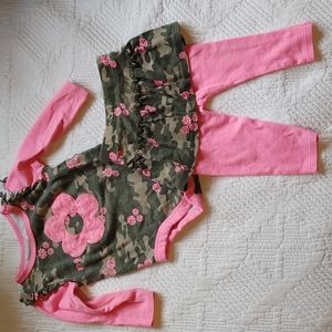 4/$24 Hot pink and camo flower outfit